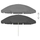 Beach Parasol Anthracite 240 cm - Front View