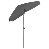 Beach Parasol Anthracite 180x120 cm - Top-Down View