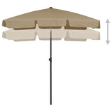 Beach Parasol Taupe 180x120 cm - Side View