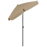 Beach Parasol Taupe 180x120 cm - Top-Down View