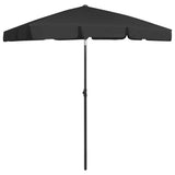 Beach Parasol Black 180x120 cm