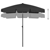 Beach Parasol Black 180x120 cm - Side View