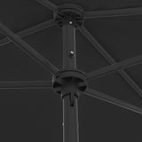 Beach Parasol Black 180x120 cm