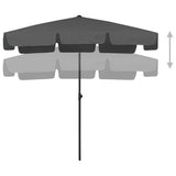 Beach Parasol Anthracite 200x125 cm - Side View