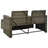3 Piece Garden Lounge Set with Cushions Poly Rattan Grey - 45-Degree Angle