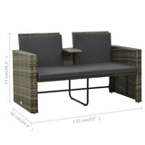 3 Piece Garden Lounge Set with Cushions Poly Rattan Grey - Extra Image