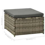 3 Piece Garden Lounge Set with Cushions Poly Rattan Grey - Extra Image