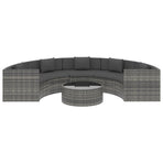 6 Piece Garden Lounge Set with Cushions Poly Rattan Grey