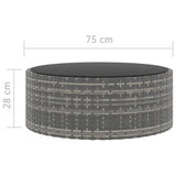 6 Piece Garden Lounge Set with Cushions Poly Rattan Grey - Low Angle
