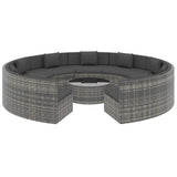 10 Piece Garden Lounge Set with Cushions Poly Rattan Grey