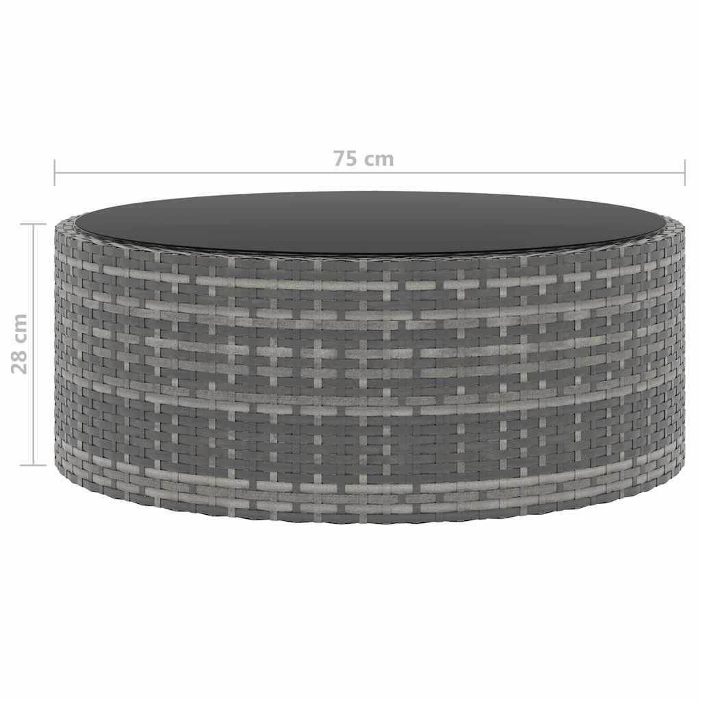 10 Piece Garden Lounge Set with Cushions Poly Rattan Grey