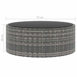 10 Piece Garden Lounge Set with Cushions Poly Rattan Grey - Low Angle