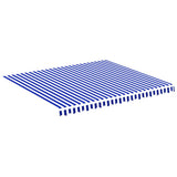 Replacement Fabric for Awning Blue and White 4x3.5 m - Front View