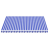 Replacement Fabric for Awning Blue and White 4x3.5 m - Side View