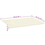 Replacement Fabric for Awning Cream 5x3.5 m - Rear View