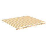 Replacement Fabric for Awning Yellow and White 4x3.5 m - Front View