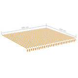 Replacement Fabric for Awning Yellow and White 4x3.5 m - Rear View
