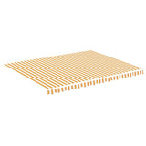Replacement Fabric for Awning Yellow and White 4.5x3.5 m - Front View