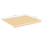 Replacement Fabric for Awning Yellow and White 4.5x3.5 m - Rear View