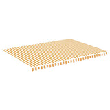 Replacement Fabric for Awning Yellow and White 5x3.5 m - Front View