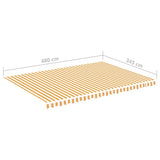 Replacement Fabric for Awning Yellow and White 5x3.5 m - Rear View