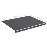Awning Replacement Fabric Anthracite 450x350 cm Polyester - Rear View