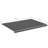 Replacement Fabric for Awning Anthracite 5x3.5 m - Rear View