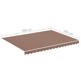 Replacement Fabric for Awning Brown 4x3 m - Rear View