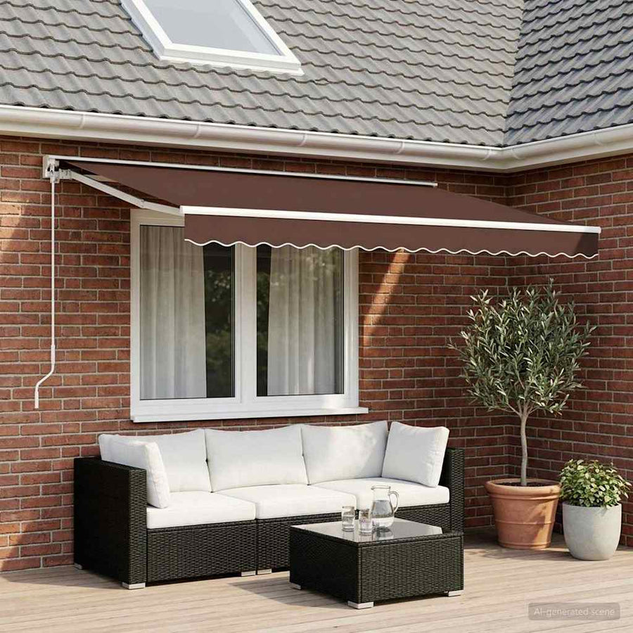 Awning Replacement Fabric Brown 400x300 cm Polyester