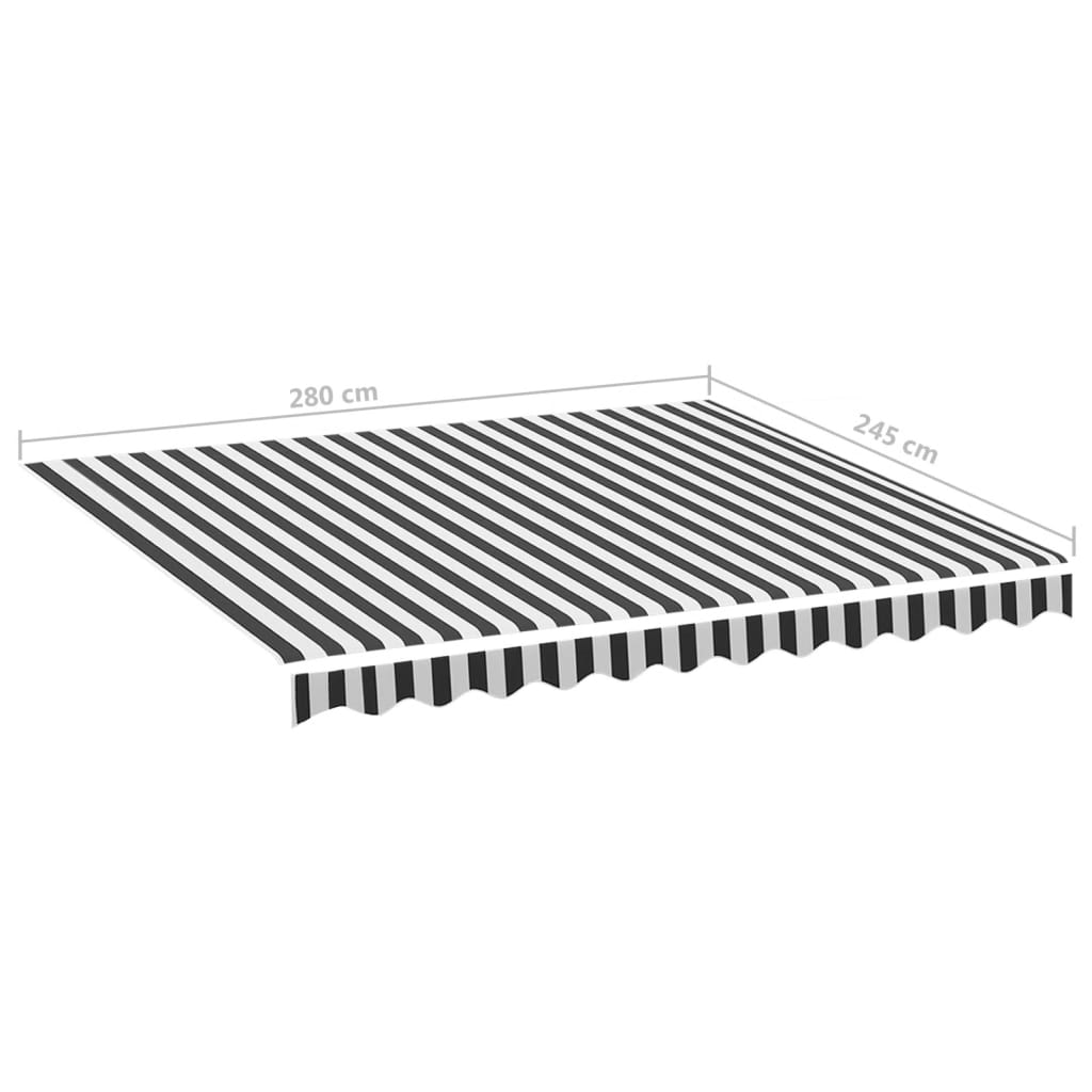 Awning Replacement Fabric Anthracite and White 3x2.5 m Polyester