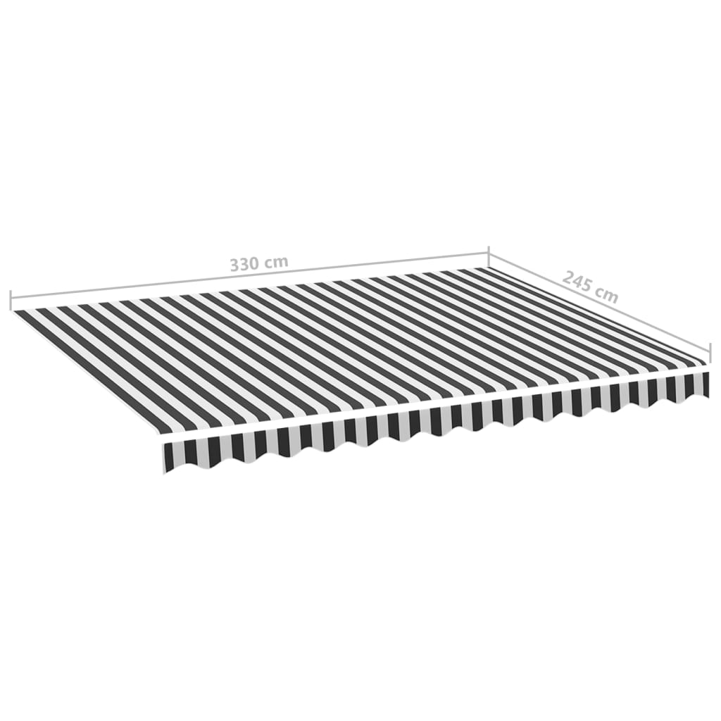 Awning Replacement Fabric Anthracite and White 3.5x2.5 m Polyester