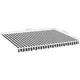 Awning Replacement Fabric Anthracite and White 3.5x2.5 m Polyester - Rear View