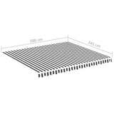 Replacement Fabric for Awning Anthracite and White 4x3.5 m - Rear View