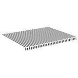 Awning Replacement Fabric Anthracite and White 450x350 cm Polyester - Front View