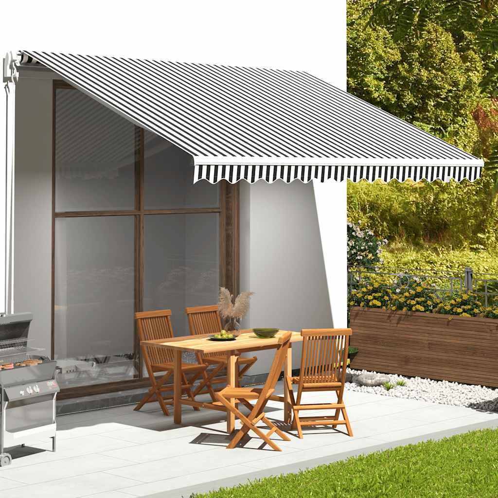 Awning Replacement Fabric Anthracite and White 450x350 cm Polyester