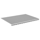 Replacement Fabric for Awning Anthracite and White 5x3.5 m - Front View