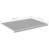 Replacement Fabric for Awning Anthracite and White 5x3.5 m - Rear View