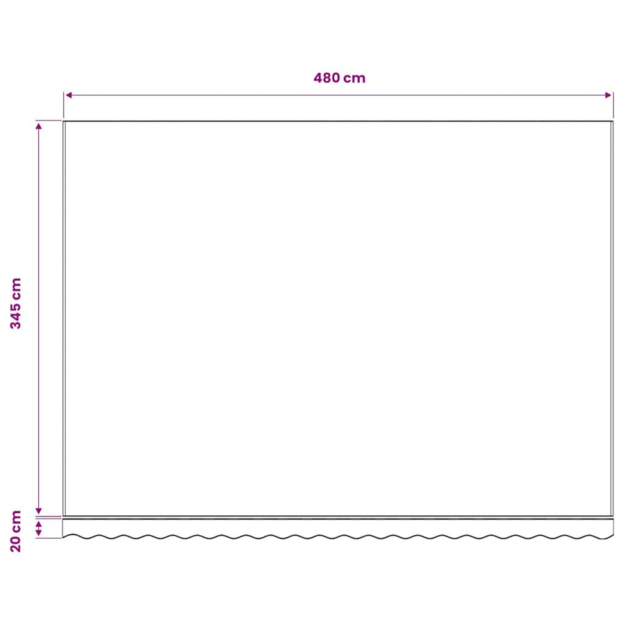 Awning Replacement Fabric Anthracite and White 500x350 cm