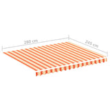 Replacement Fabric for Awning Yellow and Orange 3x2.5 m - Rear View