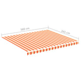 Replacement Fabric for Awning Yellow and Orange 4x3.5 m - Rear View