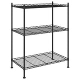 3-Tier Storage Rack 60x35x76 cm Black 150 kg - Front View