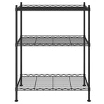 3-Tier Storage Rack 60x35x76 cm Black 150 kg