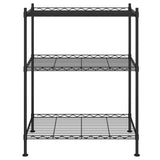 3-Tier Storage Rack 60x35x76 cm Black 150 kg - Side View