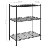 3-Tier Storage Rack 60x35x76 cm Black 150 kg - Close-Up Angle