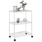 3-Tier Storage Rack with Wheels 60x35x81 cm Chrome 150 kg