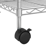 3-Tier Storage Rack with Wheels 60x35x81 cm Chrome 150 kg