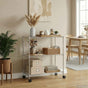3-Tier Storage Rack with Wheels 60x35x81 cm Chrome 150 kg