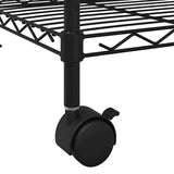 3-Tier Storage Rack with Wheels 60x35x81 cm Black 150 kg - Low Angle