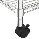 5-Tier Storage Shelf with Wheels 75x35x155 cm Chrome 250 kg - Rear View