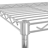 5-Tier Storage Shelf with Wheels 75x35x155 cm Chrome 250 kg - Close-Up Angle